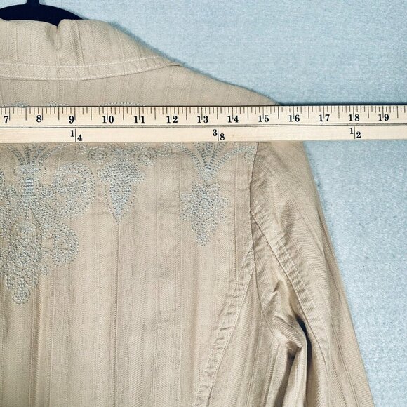 Johnny Was Jacket Womens S Beige Embroidered Blazer Neutral Quiet Luxury - Picture 9 of 13